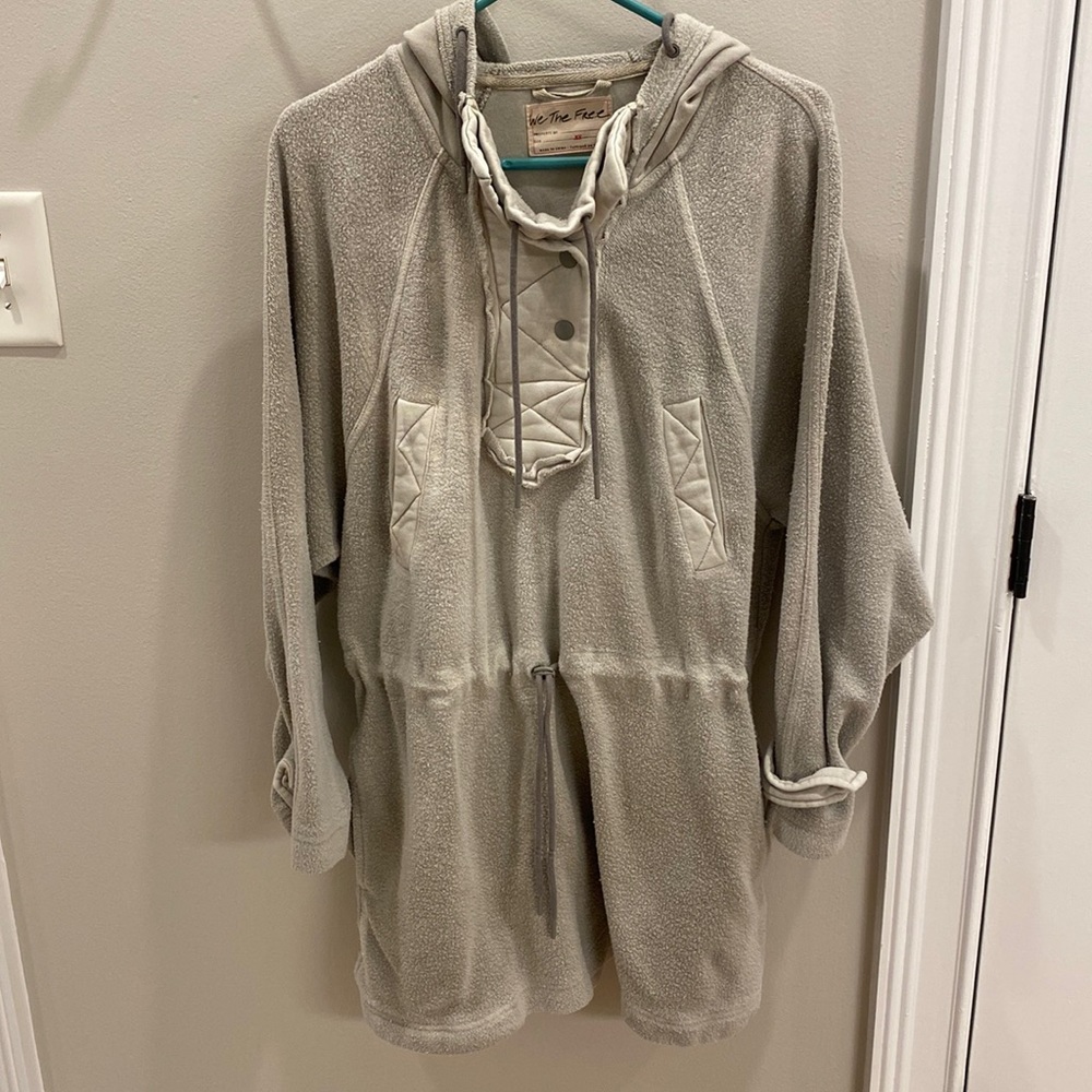 Free People cinched waist hooded sweatshirt